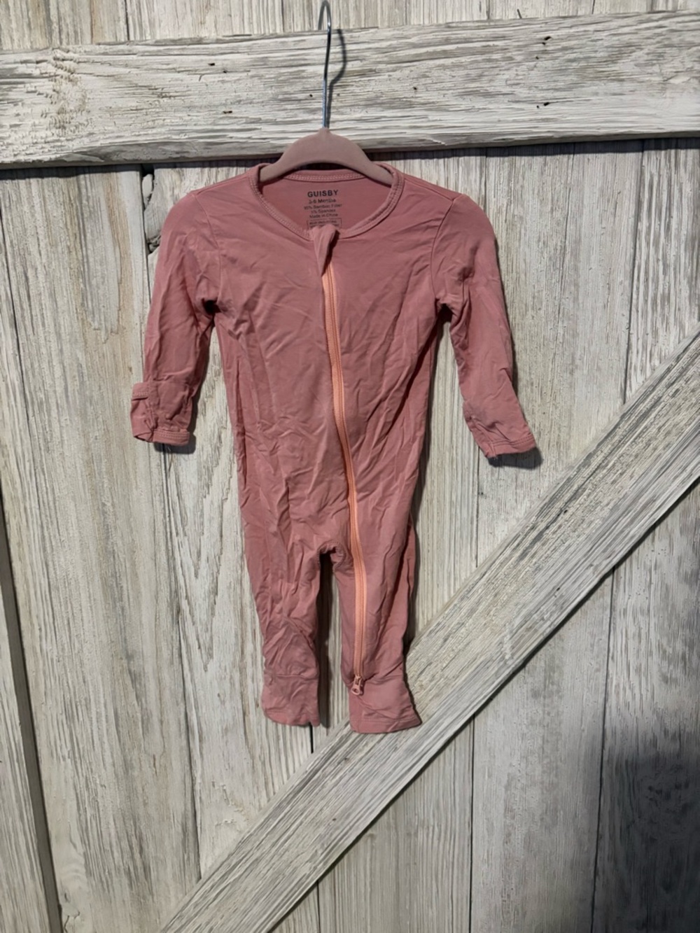 Mauve Pink Zippered Kids One-Piece Footie
